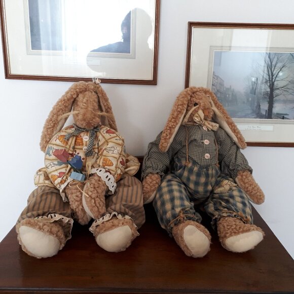 Bunnies - Boy and Girl - Handcrafted - Picture 1 of 8